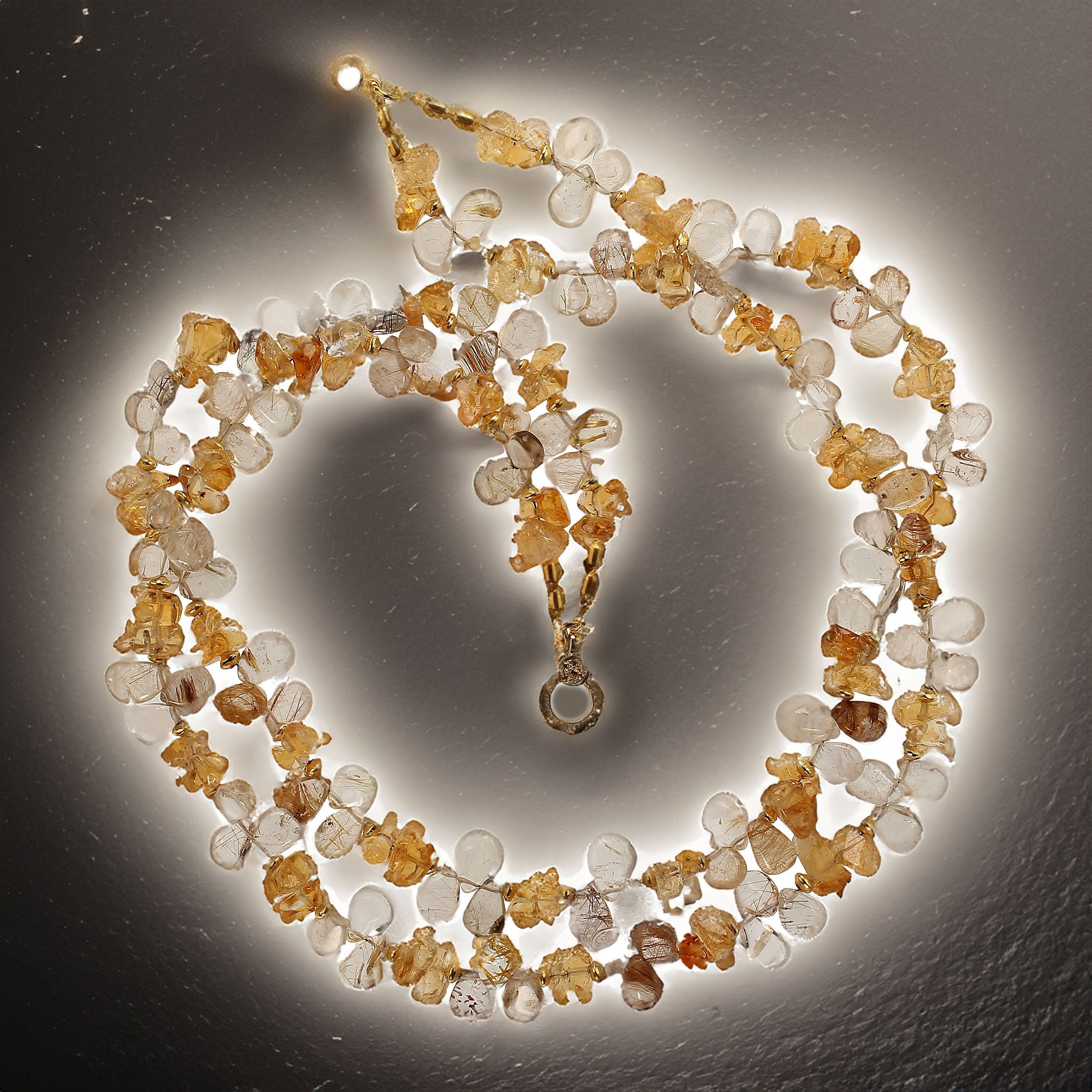 AJD 18 Inch Sparkling Gemstone 2 strand necklace    Perfect  gift