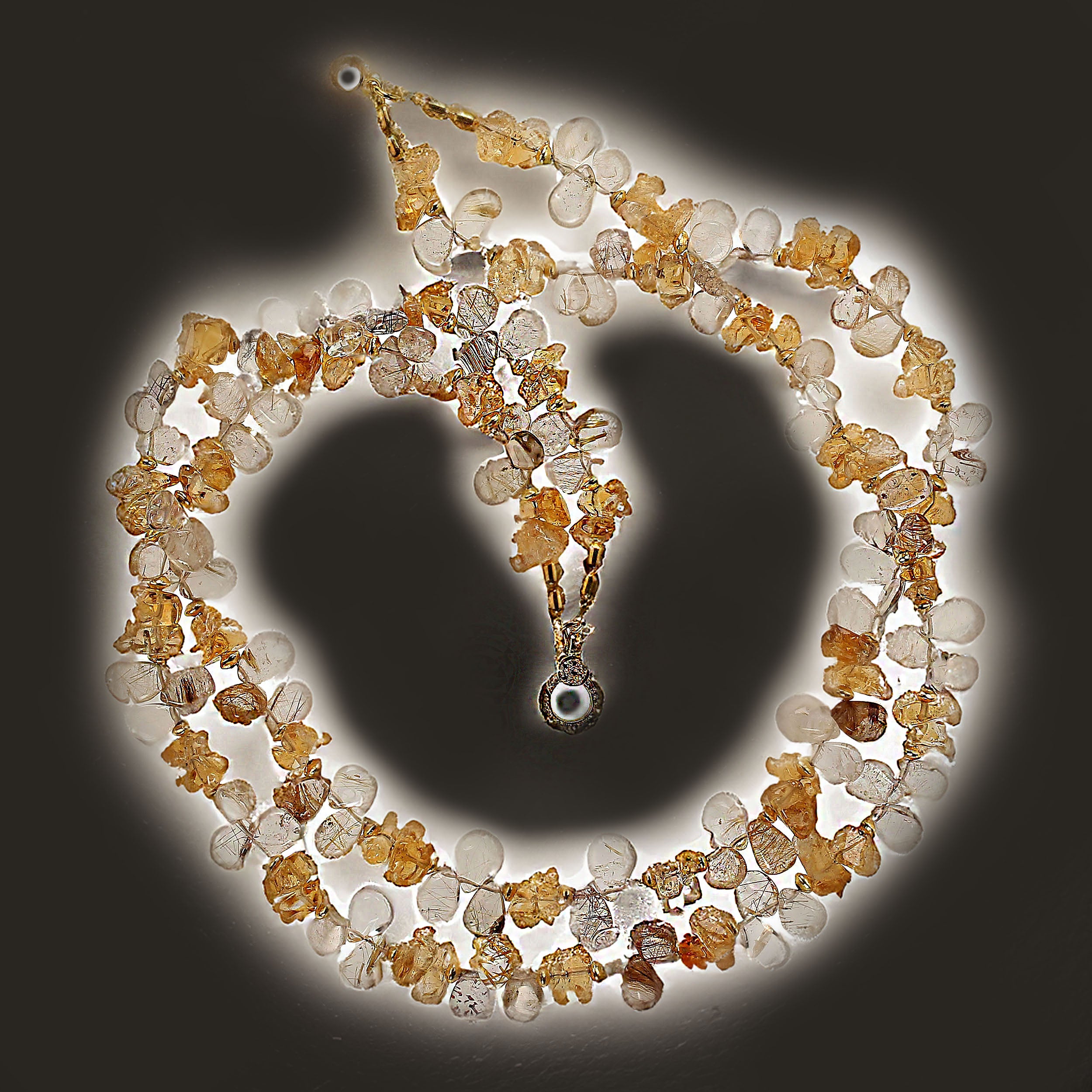 AJD Collana a 2 fili con pietre scintillanti da 18 pollici    Perfetto  regalo