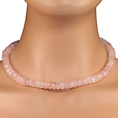 AJD 18 Inch Elegant Pinky Morganite faceted Rondel necklace      Perfect Gift