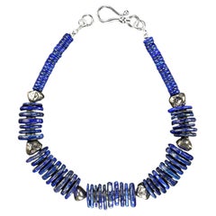 AJD 17 Inch Magnificent Choker Collana in Lapislazzuli e argento sterling