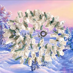 AJD 38 pollici di collana Elisa con pendenti turchesi e perle Keshi bianche piatte