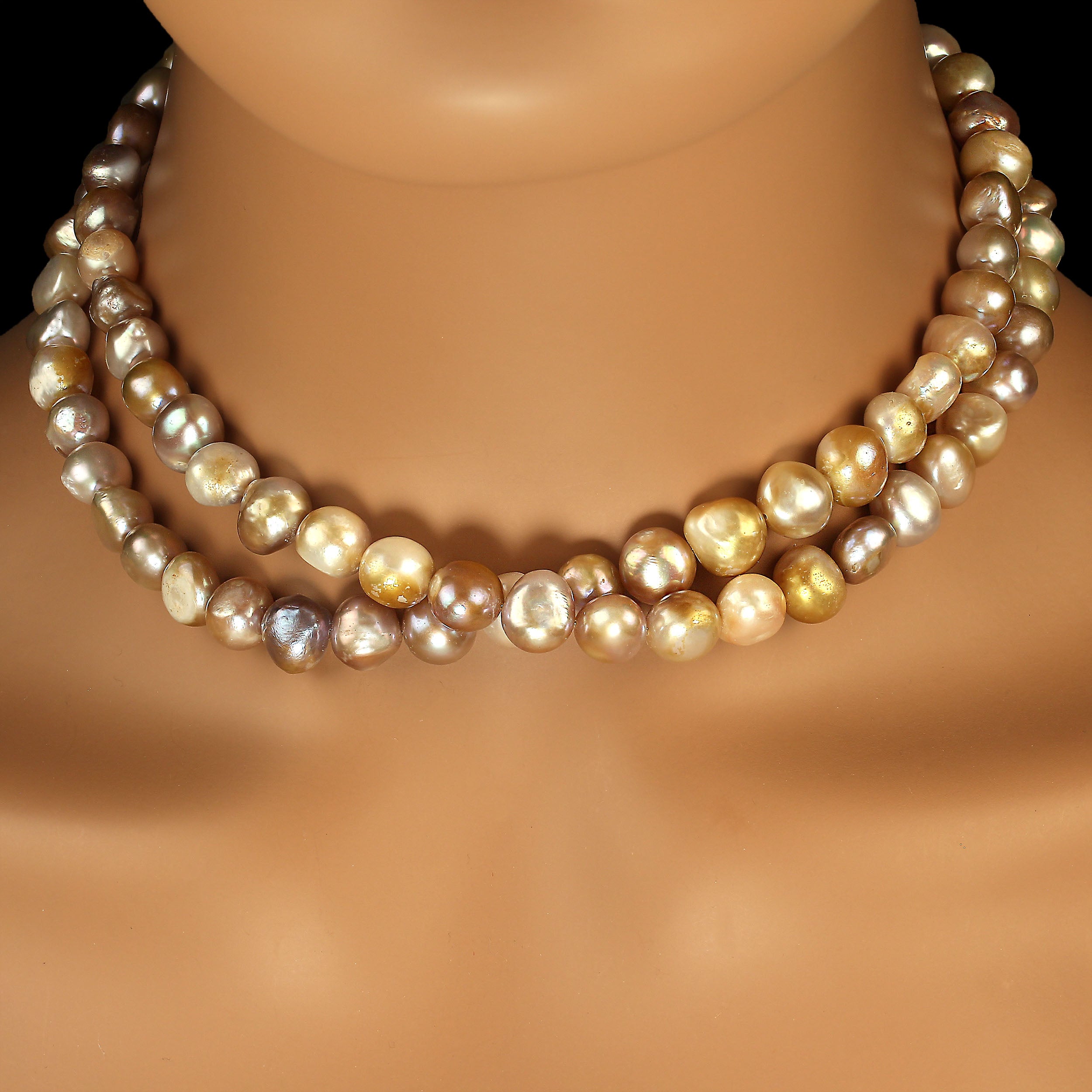 AJD 32 Inch Gorgeous Fresh Water Pearl Necklace in Multi Colors