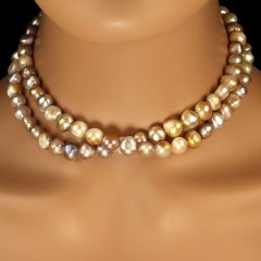 AJD Collier de magnifiques perles d'eau douce multicolores de 32 pouces