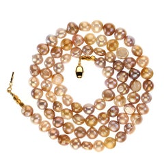 AJD 32 Inch Gorgeous Fresh Water Pearl Necklace in Multi Colors