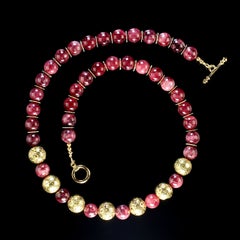 AJD Collar de Granate Precioso de 21 Pulgadas ¡Perfecto para el Cumpleaños de Enero!