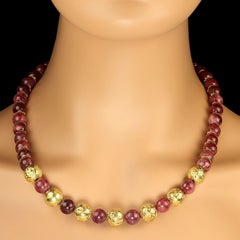 AJD 21 Inch Gorgeous Garnet Necklace Perfect for the January Birthday!