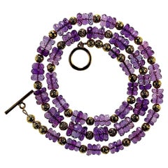 AJD Collier d
améthystes lilas scintillantes de 27 pouces  Fabuleux cadeau pour la pierre de naissance de février