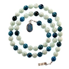 AJD 25 Inch Elegant Green Angelite and Apatite Necklace