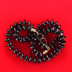 AJD Collar de turmalina negra facetada brillante de 18 pulgadas