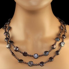 AJD Collar de perlas malva/vino de 49 pulgadas  Piedra de nacimiento de junio