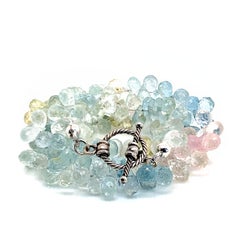 march pearl color AJD 20 Inch Flashing, Sparkling Multi Color Beryl Briolette Necklace for March