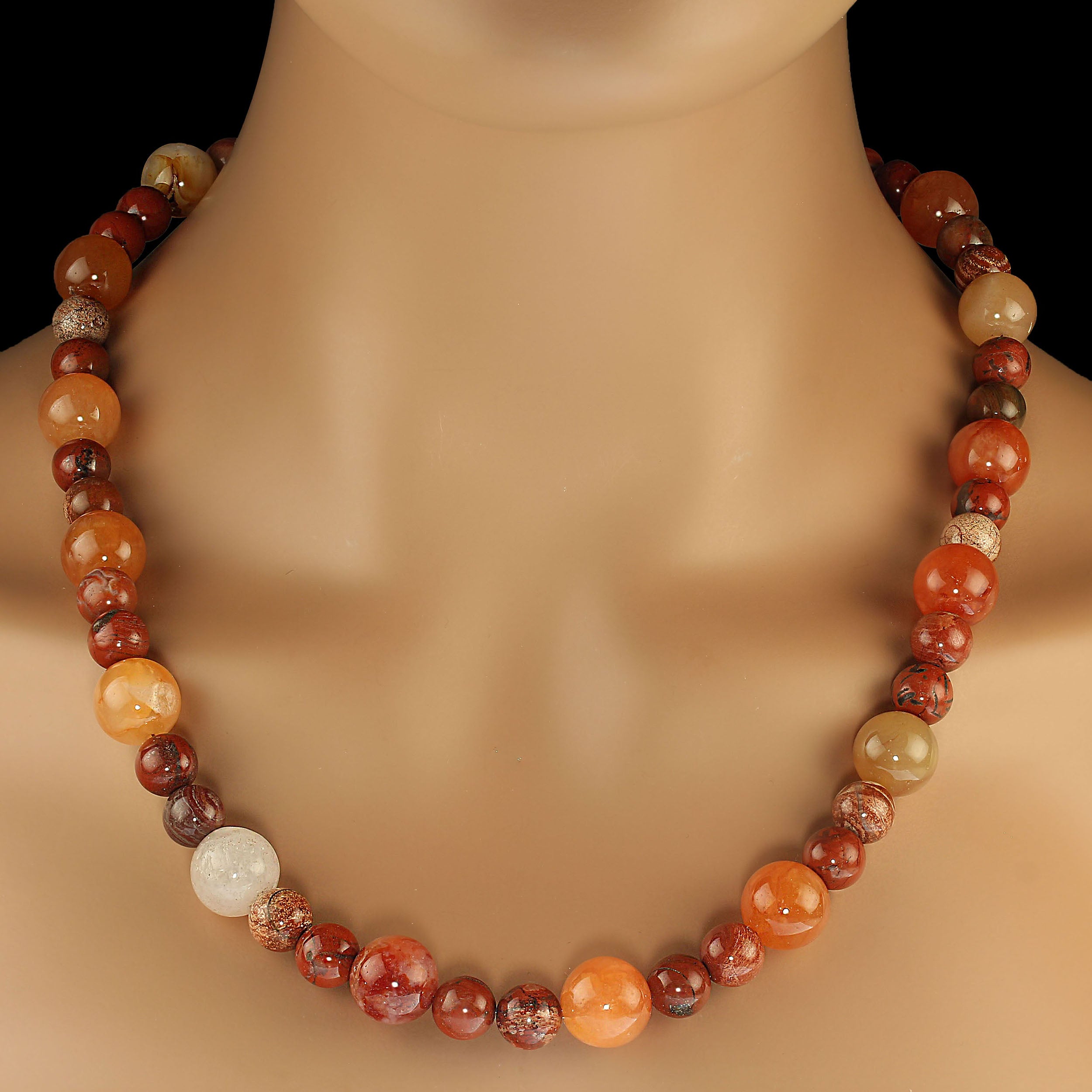 AJD 23 Inch Gorgeous Golden Brown Agate Necklace  For Sale