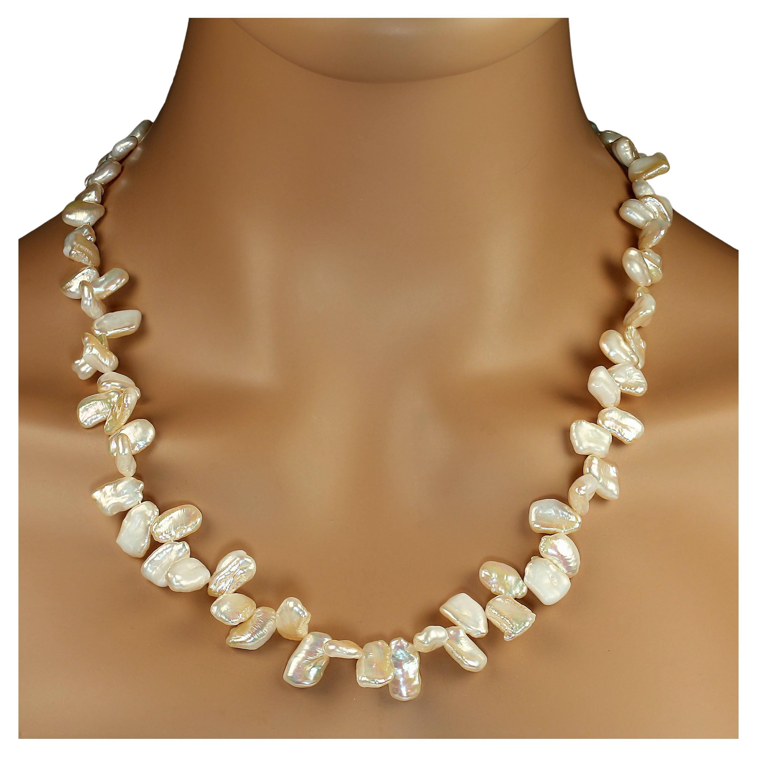 AJD Collana di perle color pesca da 27 pollici