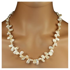 AJD Collana di perle color pesca da 27 pollici