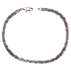 Bracciale a catena intrecciata da uomo AJD da 7,5 pollici in argento sterling