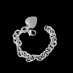 A.Silver Bracciale con cuore in argento sterling 7,25 pollici