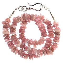 Ajd 24 Inch Mauve Madagascar Rose Quartz & Sterling Accents Necklace