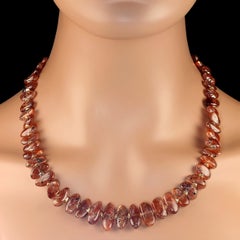 AJD 21 Collier de pierres de soleil ovales graduées et étincelantes