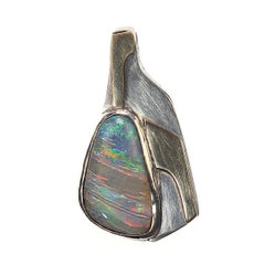 Brazilian Boulder Opal Pendant in Sterling Silver & 18K Gold, 1988