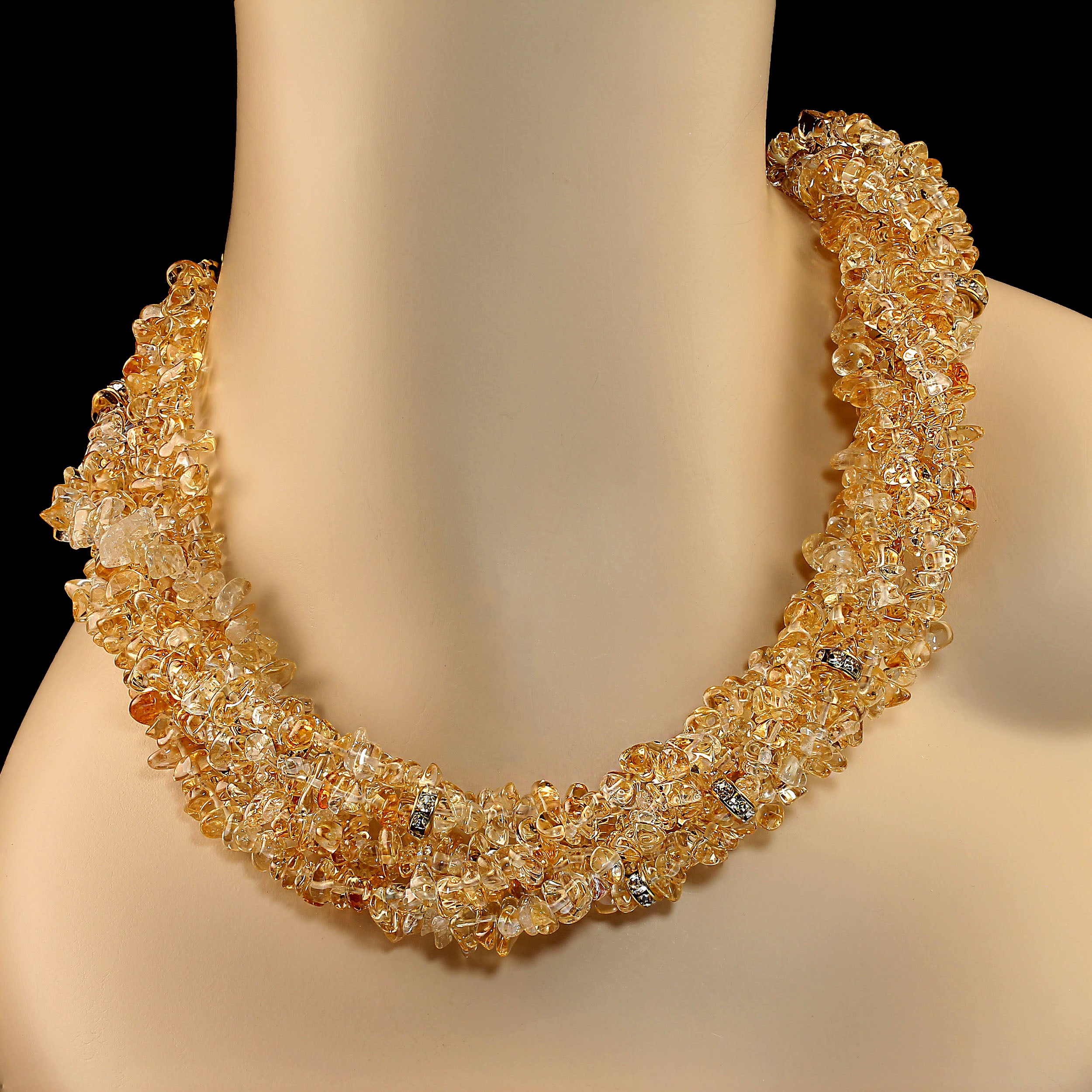 AJD Collier de 21 pouces avec des éclats de citrine multi-supports