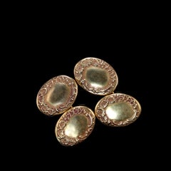 AJD Gemelos Vintage Elegantes Ovalados Oro Amarillo 14k