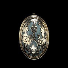 AJD Anillo vintage de finales del siglo XX de oro amarillo y cabujón de jadeíta Tamaño 4,75