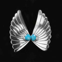 Vintage AJD Sterling Silver Handcrafted Earrings in Southwest Style Fan Shape