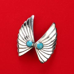 Pendientes artesanales de plata de ley AJD en forma de abanico estilo suroeste