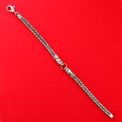 AJD Bracelet pour hommes en argent sterling avec motif de serpent à double tête