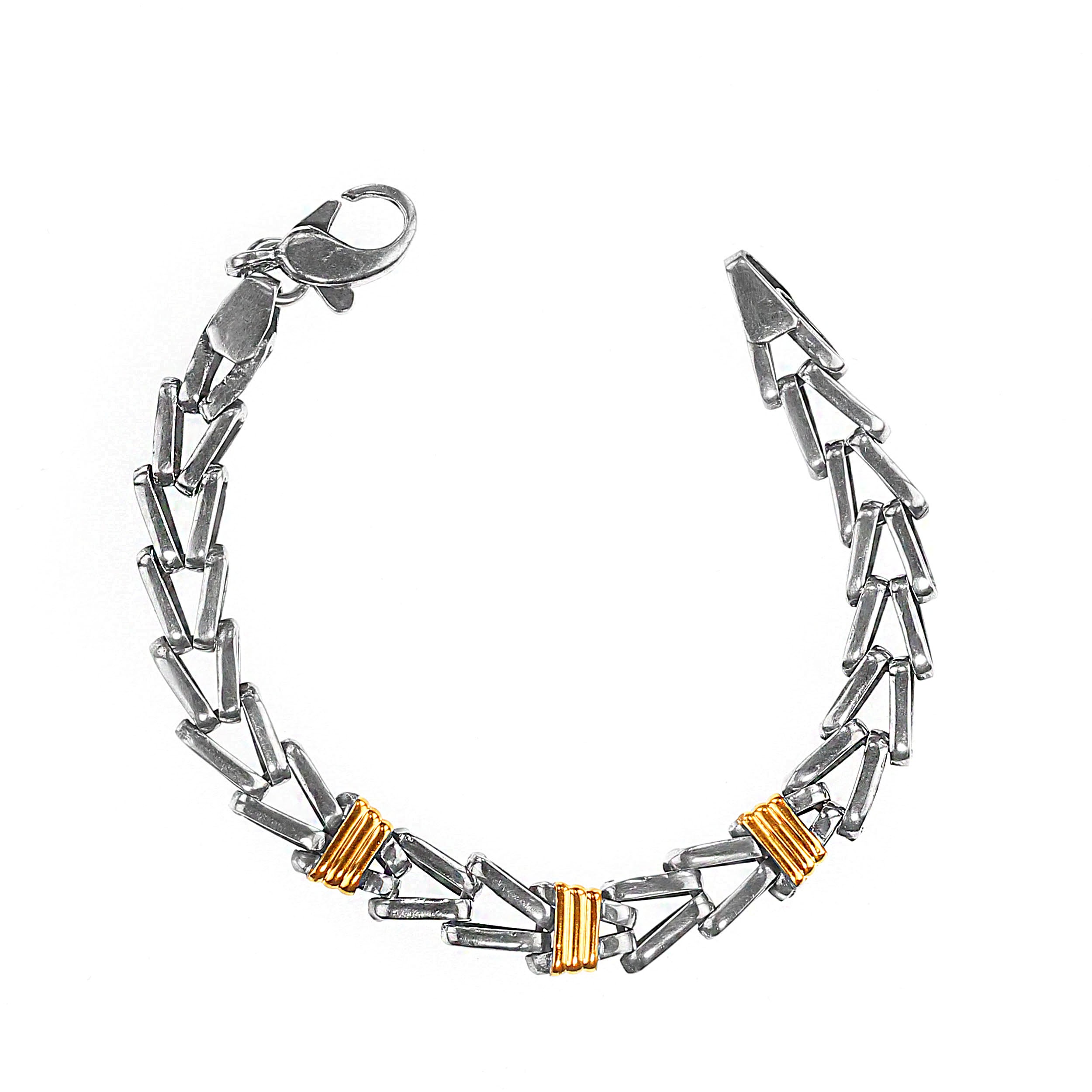 Pulsera AJD de plata de ley para hombre con diseño único Herringbone Designed