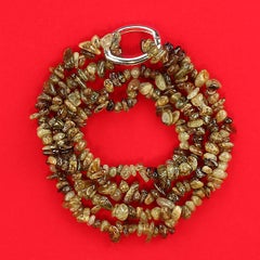 Collana infinita AJD di granati verdi lucidati a specchio