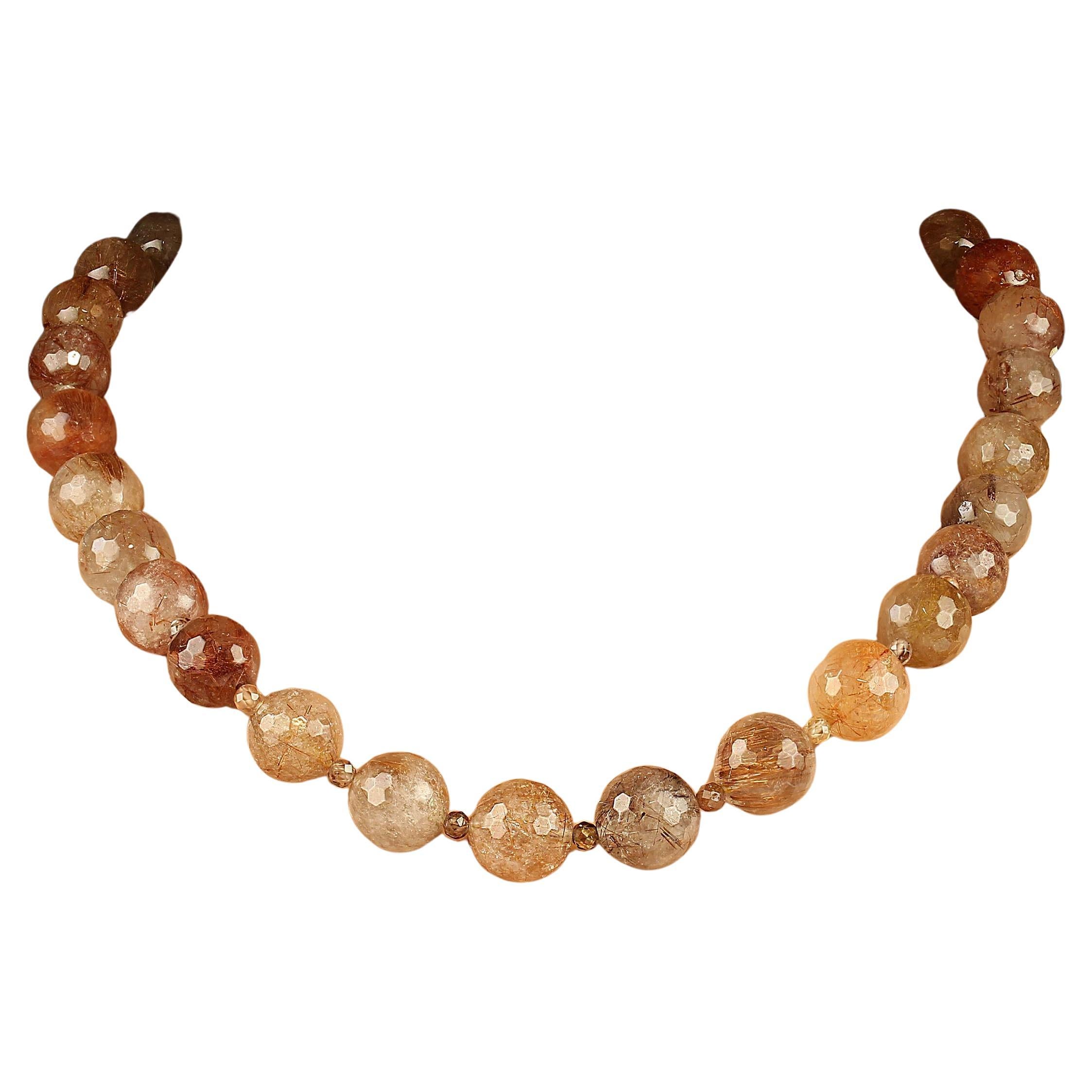 AJD Fascinating Rutilated Quartz and Zircon Necklace
