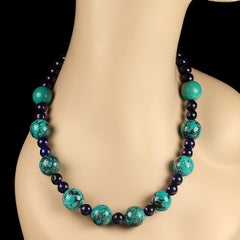 AJD Elegant 'New Turquoise' Accented with Blue Agate Necklace