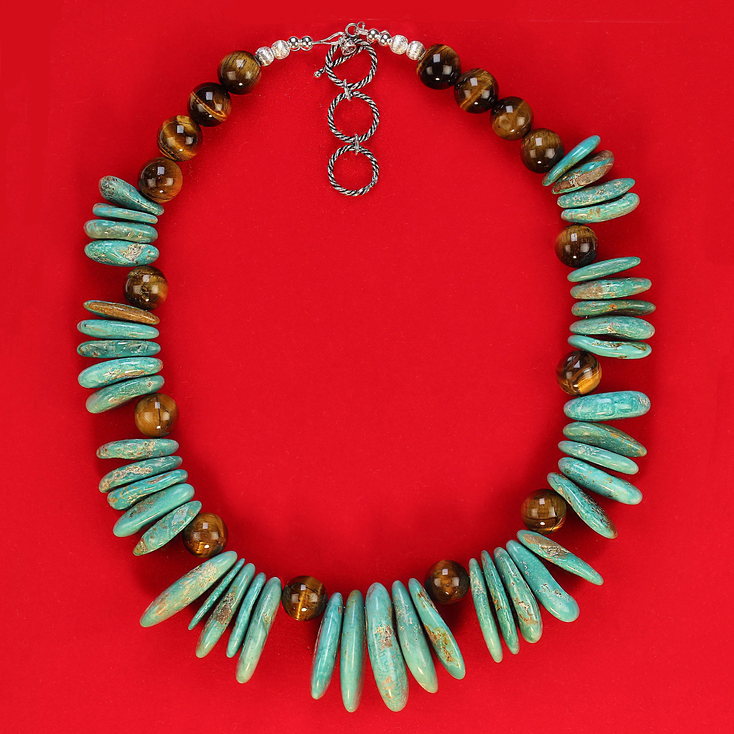 AJD Collar Elisa Turquesa y Ojo de Tigre