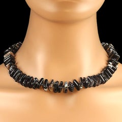 Expandable Black Agate Necklace by Aria Jewelry Design, Artisan Style