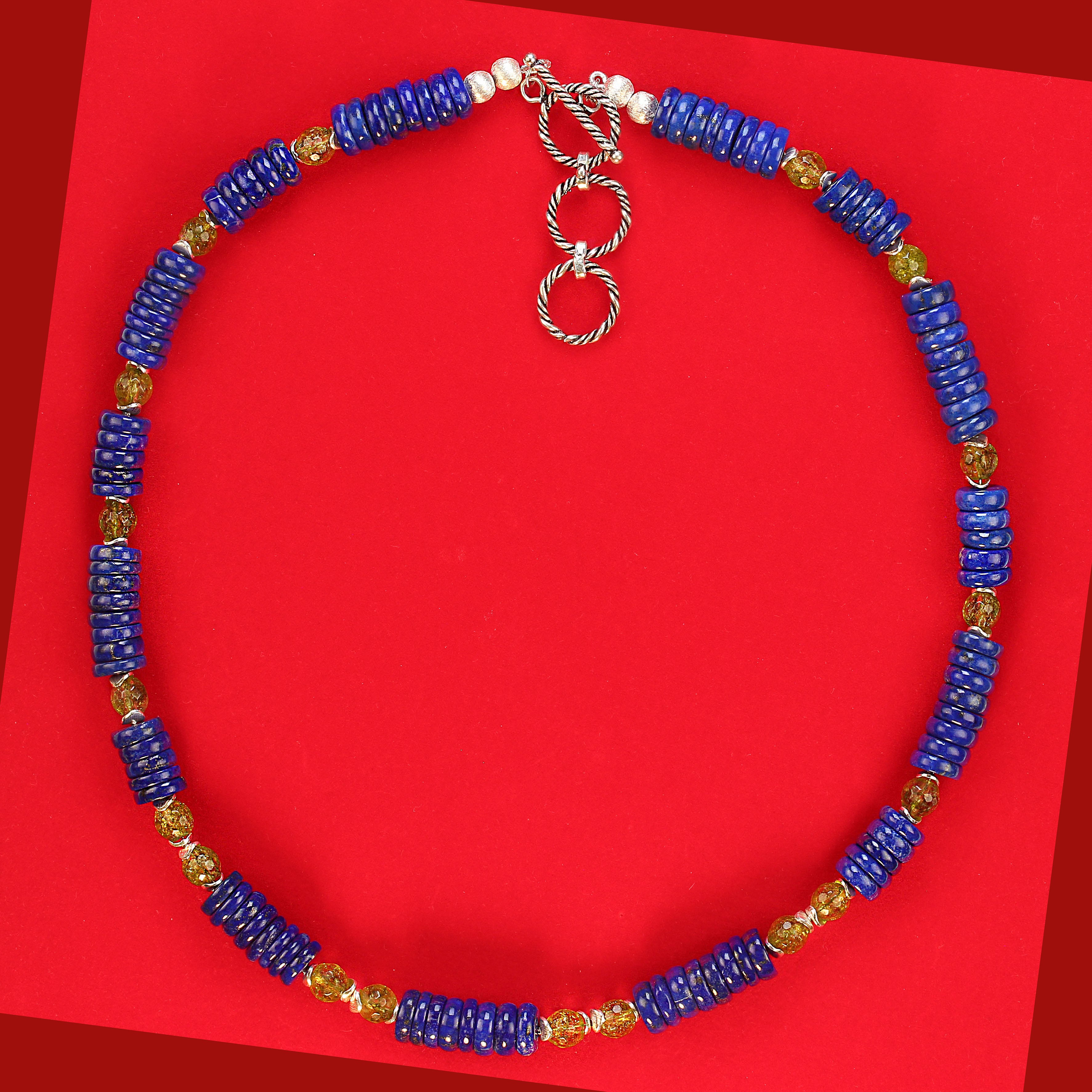 Collar AJD de lapislázuli y peridoto de 20 pulgadas