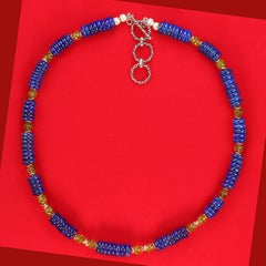 Collar AJD de lapislázuli y peridoto de 20 pulgadas