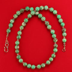 AJD Collana di pietre Imperial Stone verdi naturali da 20 pollici