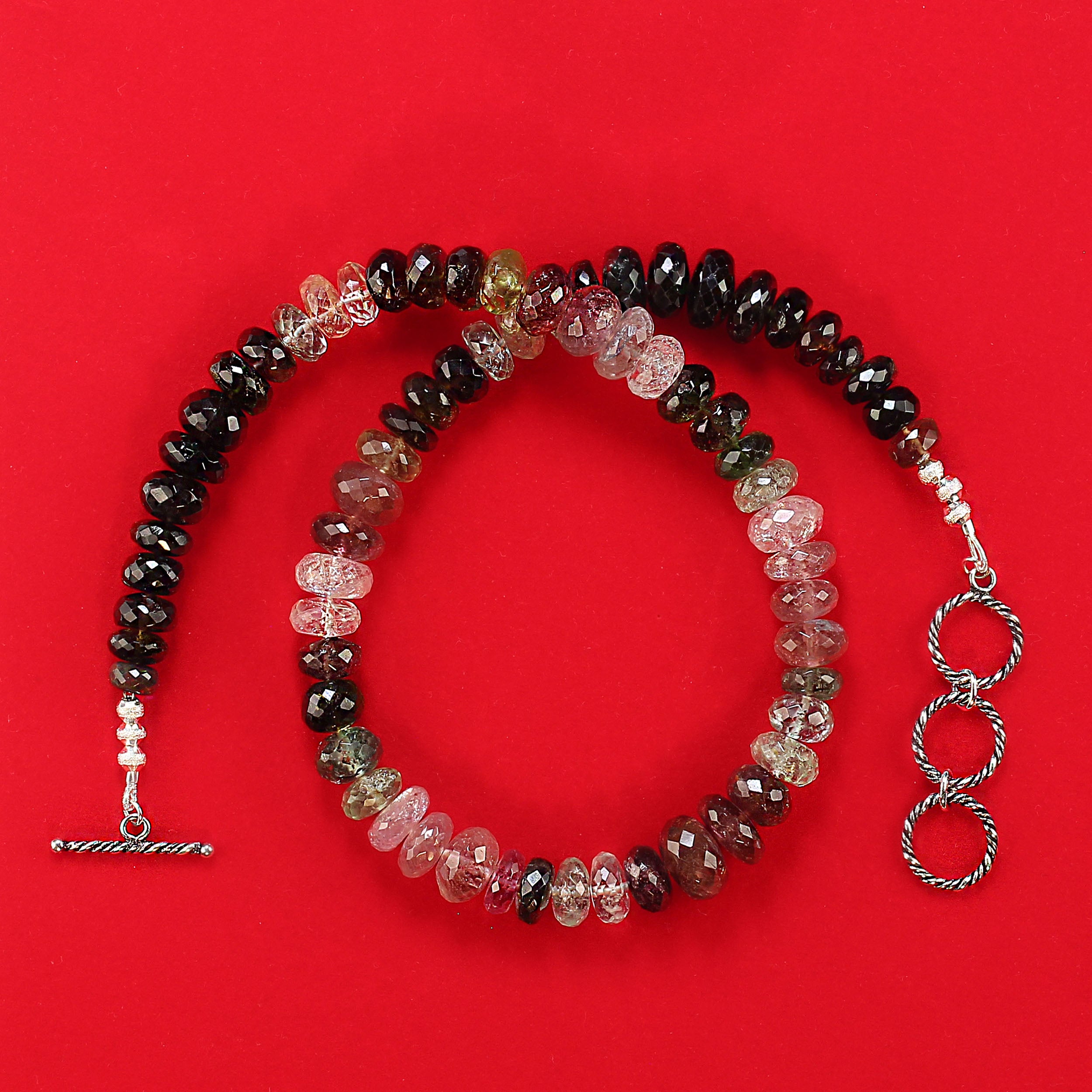 AJD Eleg collana di tormalina multicolore da 18 pollici