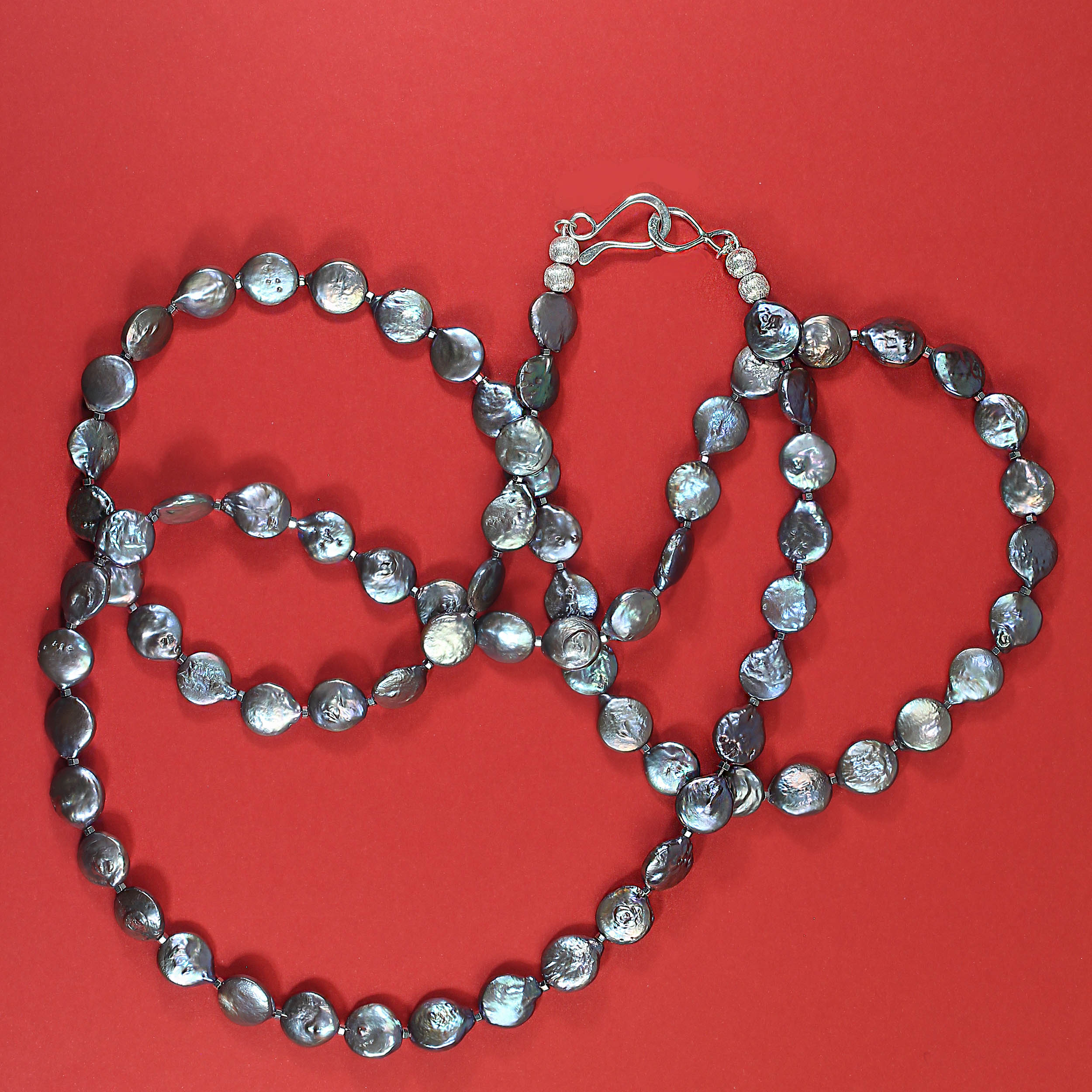 AJD Collar de 37 Pulgadas de Perlas Moneda Malva de 10 MM en venta