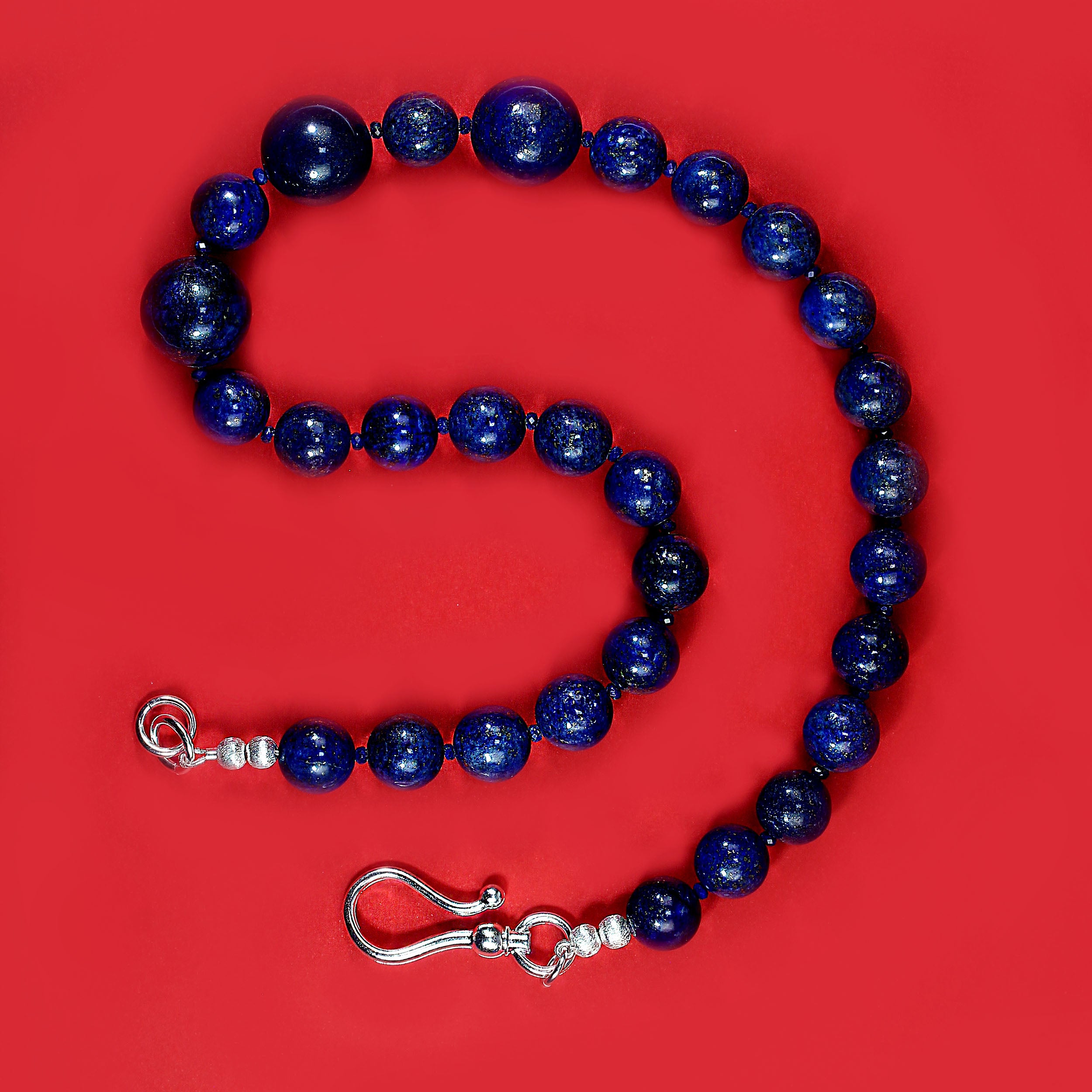 AJD Collar de lapislázuli exquisito de 19 pulgadas