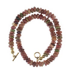 Aria Jewelry Design 20-Inch Pink Tourmaline Beaded Necklace, New
