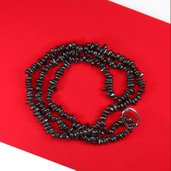 AJD Collar Infinito de 36 Pulgadas de Pepitas de Hematites Altamente Pulidas