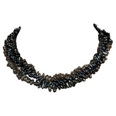 AJD 36 Inch Infinity Necklace of Highly Polished Hematite nuggets