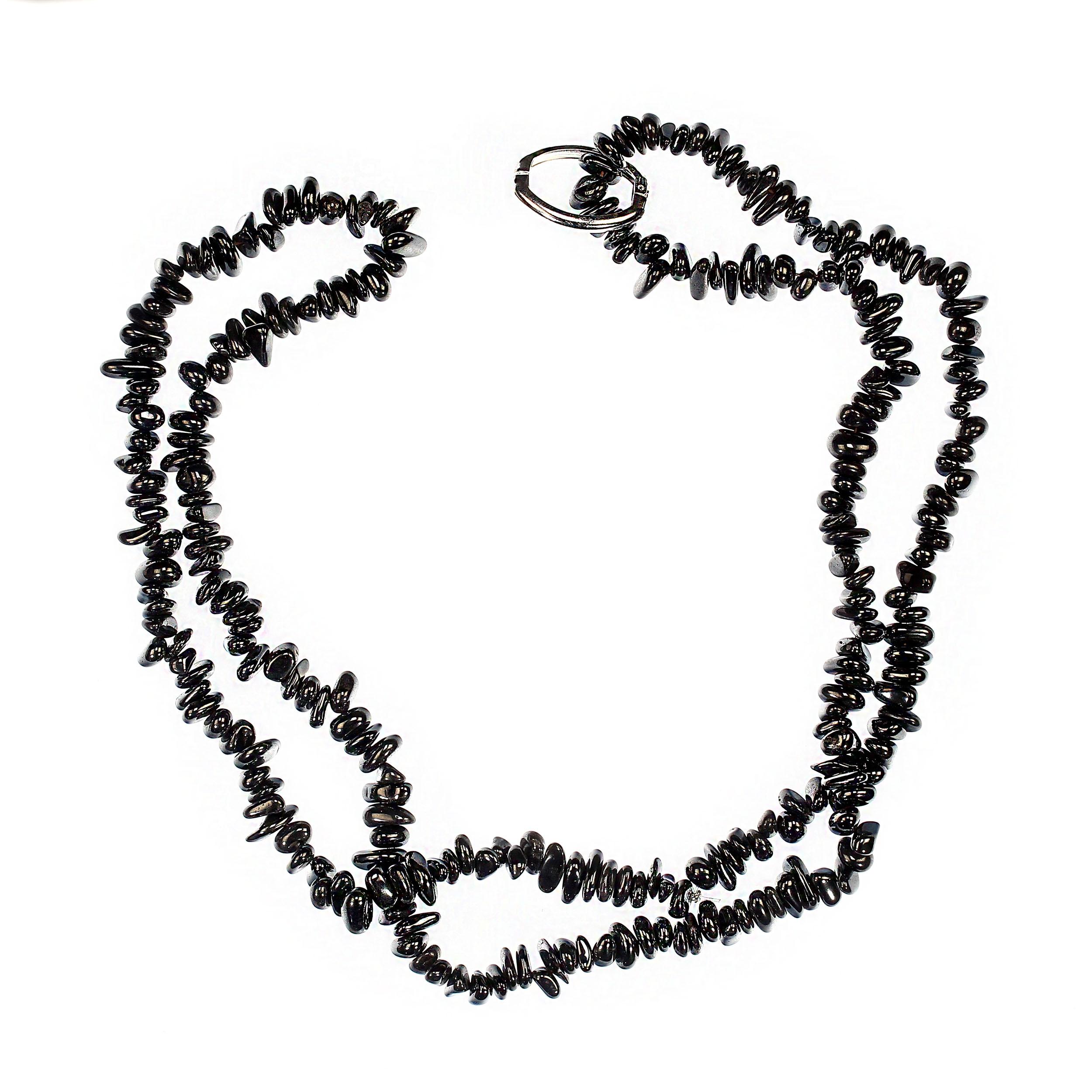 AJD Collar Infinito de 36 Pulgadas de Pepitas de Hematites Altamente Pulidas en venta 4