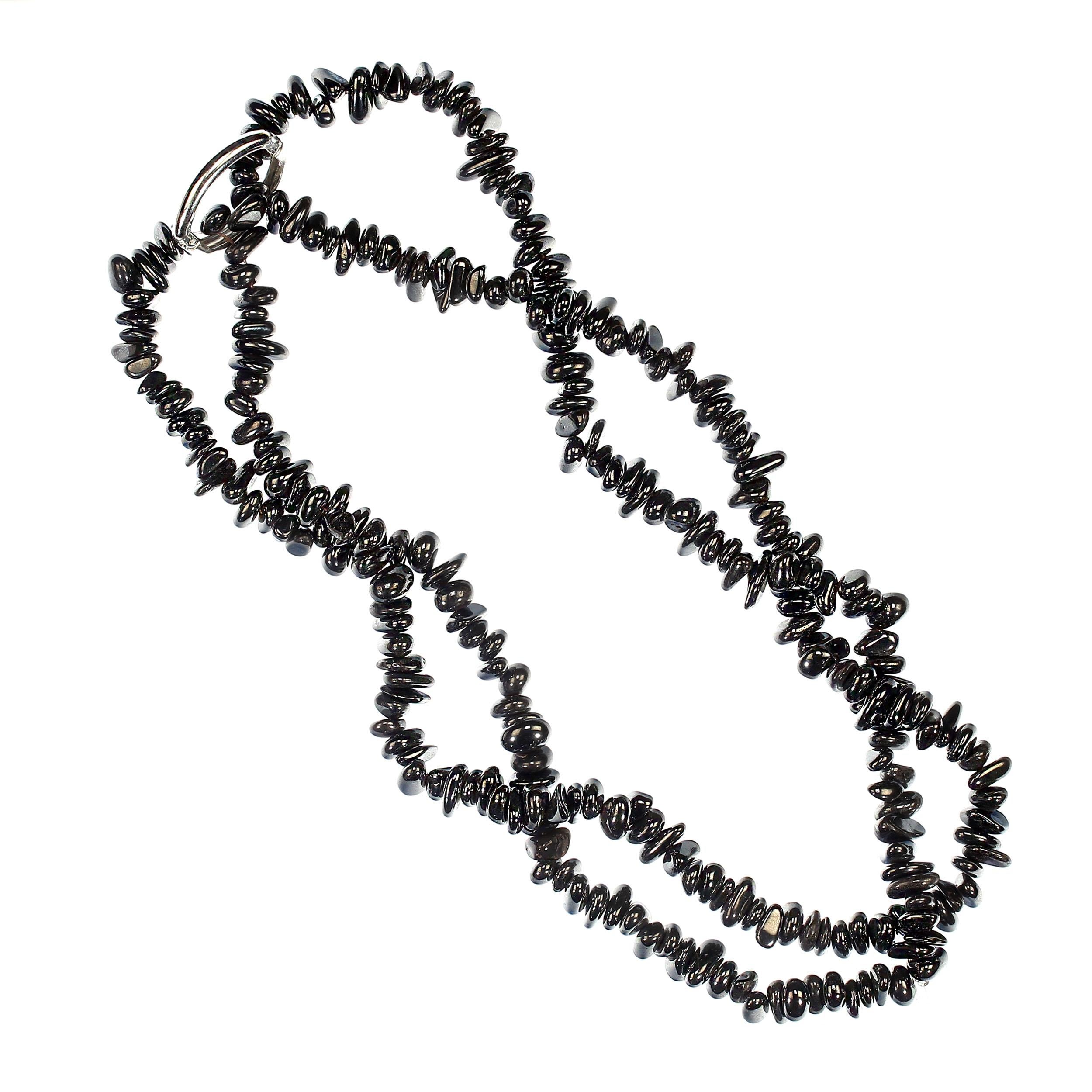 AJD Collar Infinito de 36 Pulgadas de Pepitas de Hematites Altamente Pulidas en venta 5
