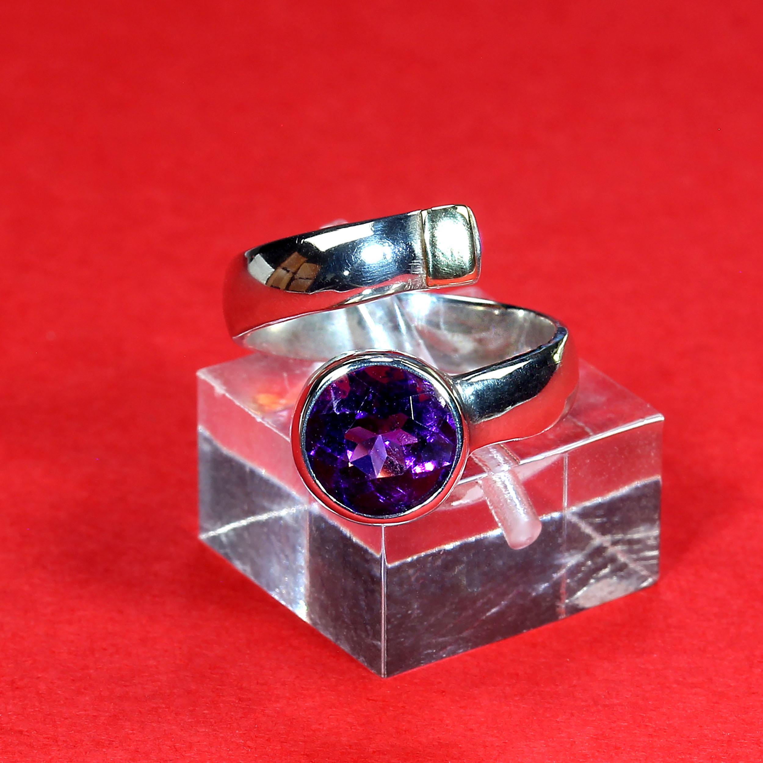 AJD Crossover Amethyst- und Sterling-Ring mit 14K Gold-Akzent im Angebot 7