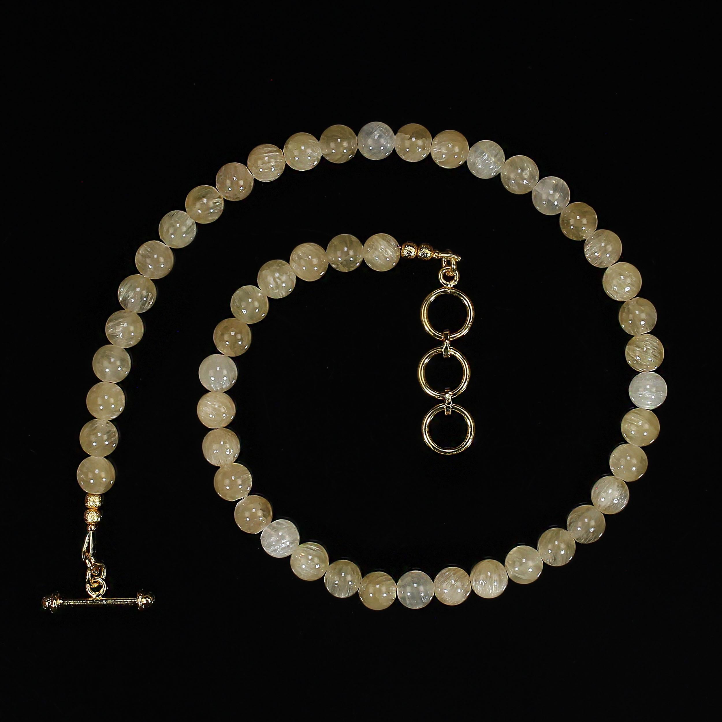 AJD Collar de 18 pulgadas de Lepidolita Dorada Perfecta de Verano de 8MM Artesano en venta