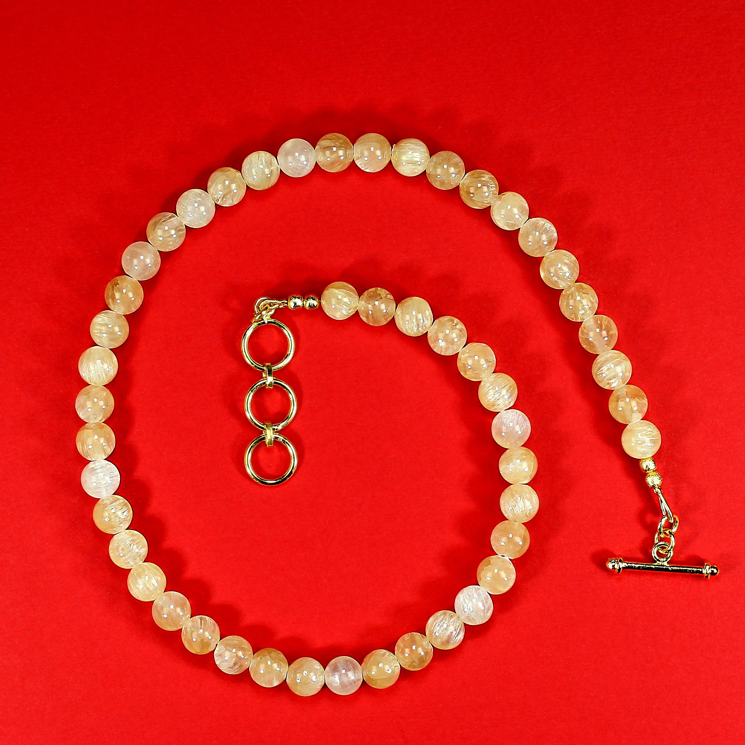 AJD Collier 18 pouces Summer Perfect Golden Lepidolite 8MM en vente