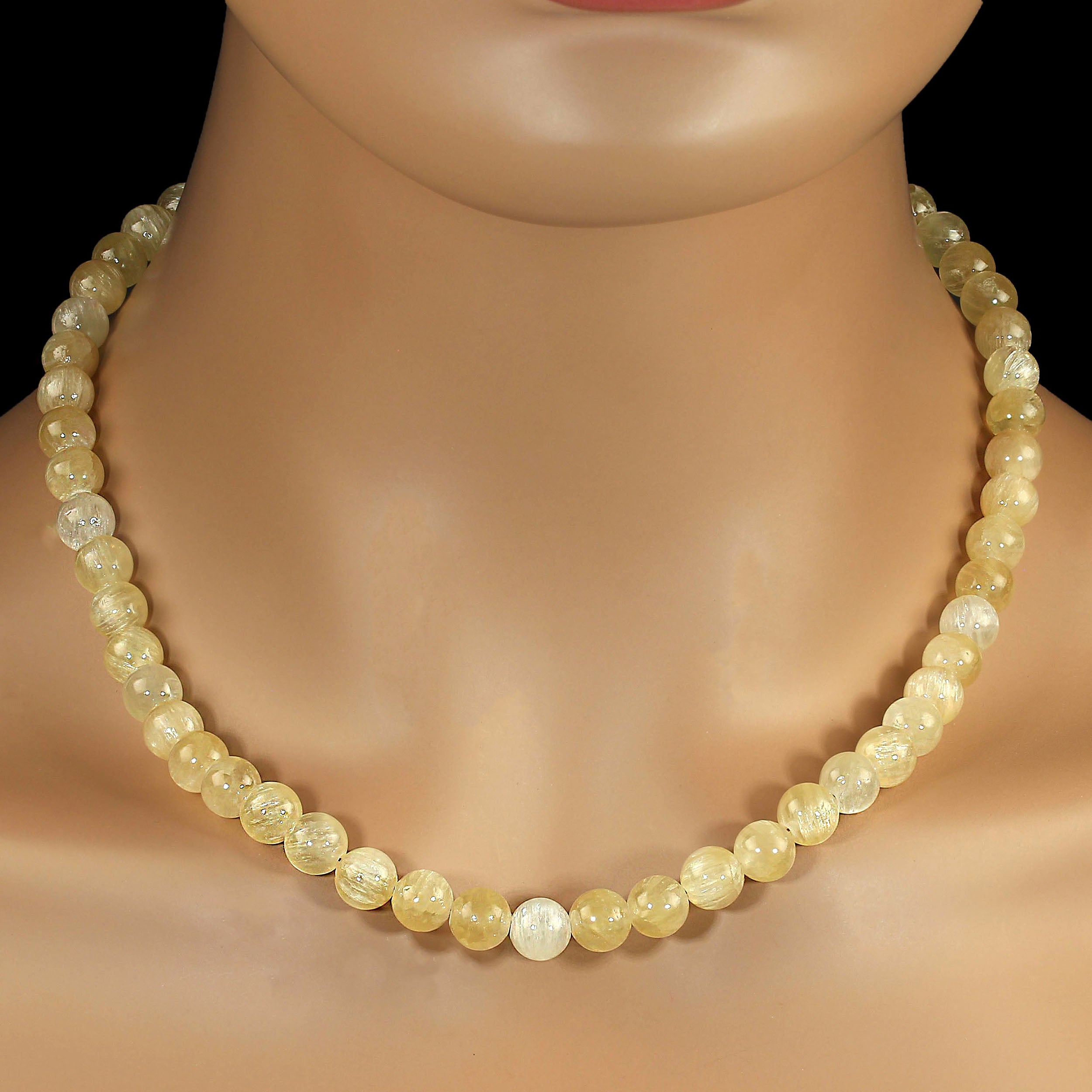 AJD Collar de 18 pulgadas de Lepidolita Dorada Perfecta de Verano de 8MM en venta